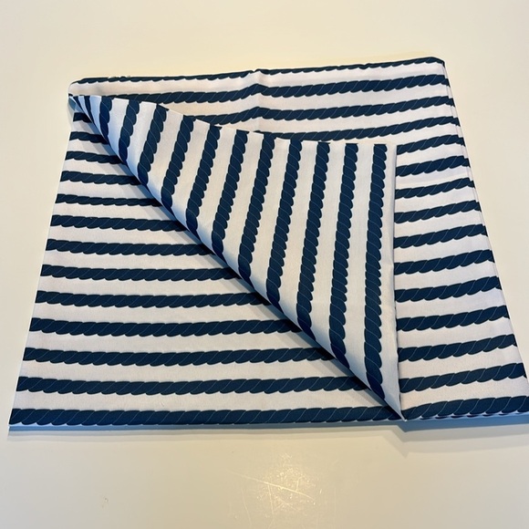 Navy Nautical Pillow Cover Set of 2 in Horizontal Style 18"x18" - Picture 2 of 4